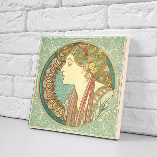 Art Nouveau Ceramic Tiles: Floral Wall Decor, Set Of 2