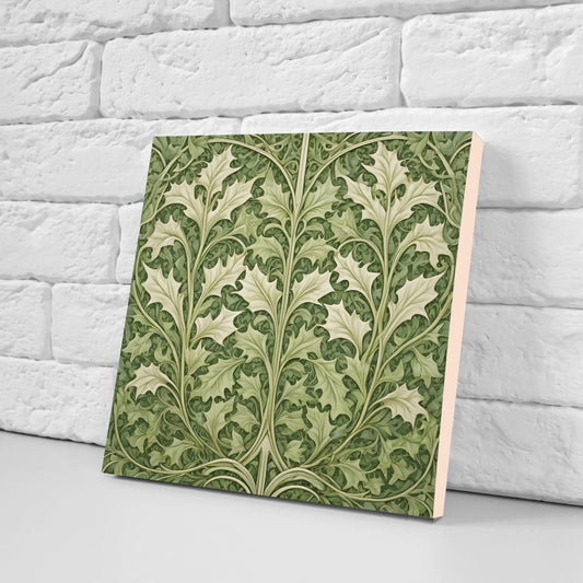 Art Nouveau Leaf Ceramic Tiles - William Morris Inspired (set Of 2)