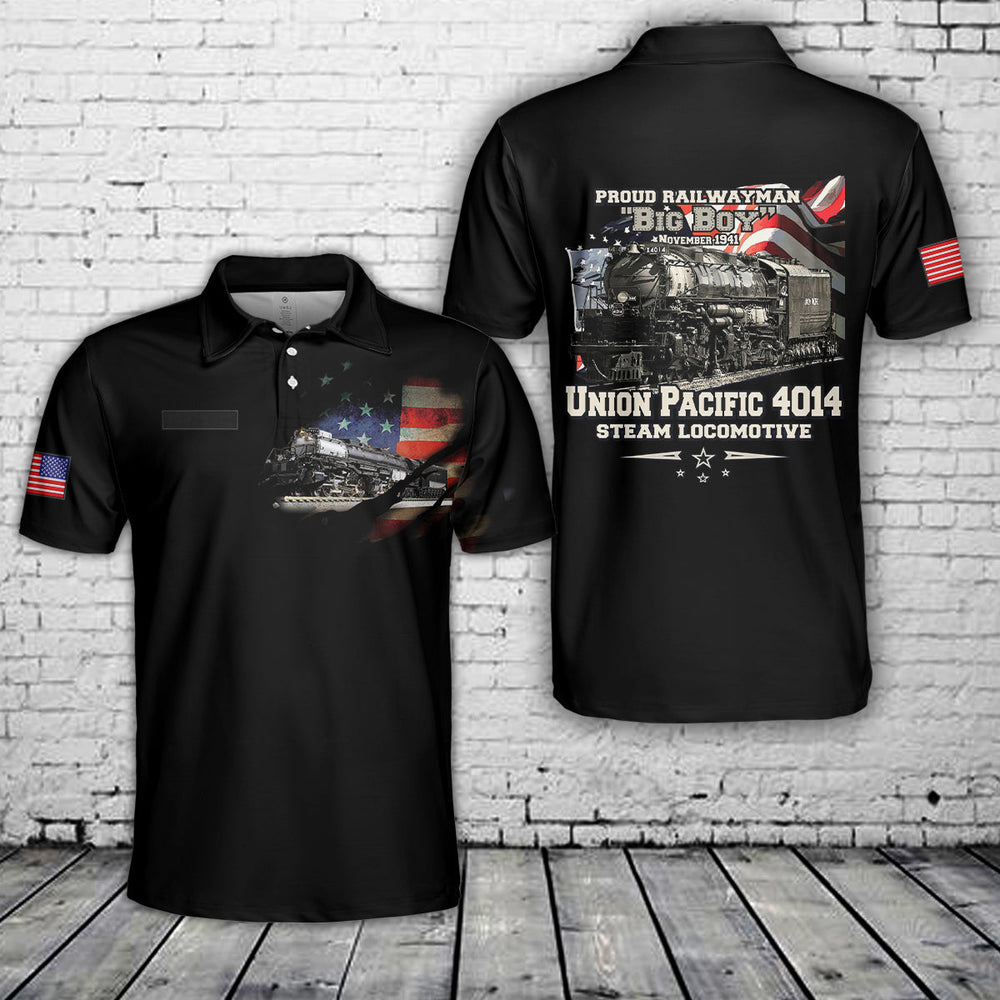 Custom Name Union Pacific Steam Locomotive 4014 Big Boy Polo Shirt