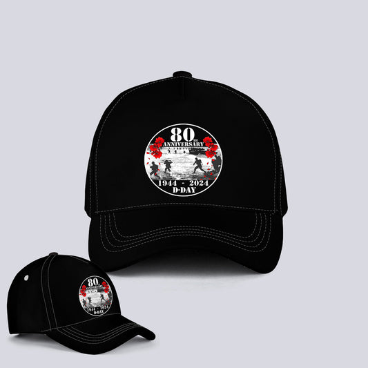D-day 80th Anniversary Poppy Badge Remembrance Day Poppy Lest We Forget Baseball Cap