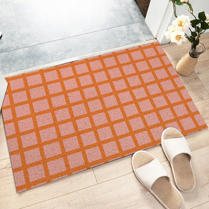 Symmetrical Squared Art Coil Doormat — Washable Indoor Outdoor Entryway Mat