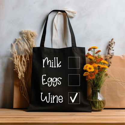 Wine Tote Bag, Funny Tote Bag, Gift Tote, Grocery Tote Bag, Casual Canvas Tote Bag, Women Shoulder Bag, Cute Tote Bag