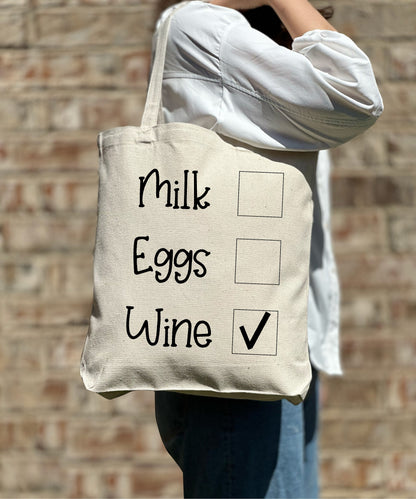Wine Tote Bag, Funny Tote Bag, Gift Tote, Grocery Tote Bag, Casual Canvas Tote Bag, Women Shoulder Bag, Cute Tote Bag