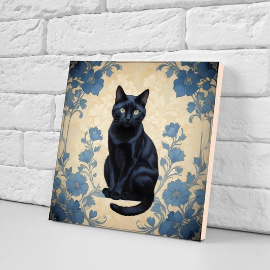 Art Nouveau Cat Ceramic Tiles: Kitchen & Bath Decor - Set Of 2