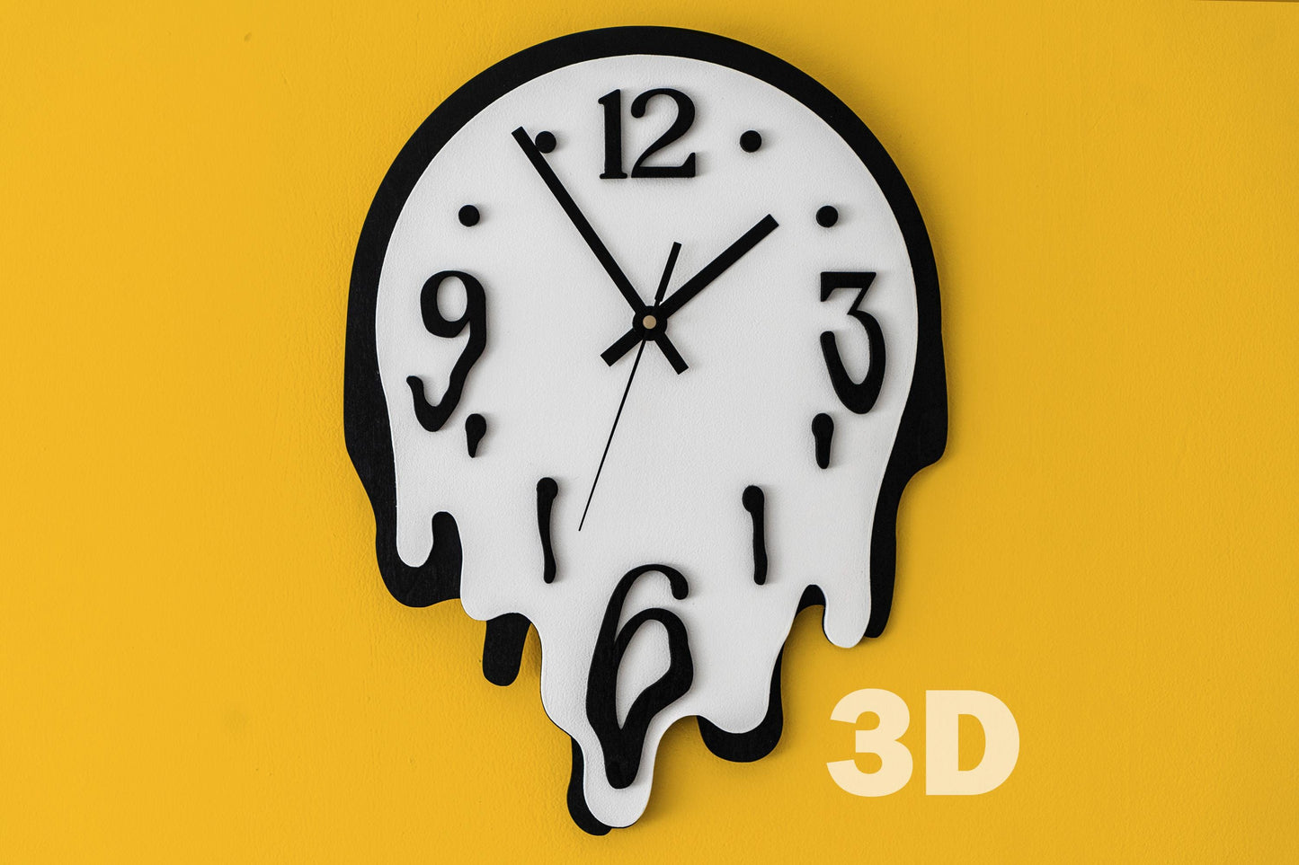 Melting Wall Clock — Funky 3D Drip Art Dopamine Decor