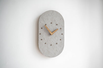 Concrete Effect Wall Clock — Textured Minimalist Scandinavian Stone Style
