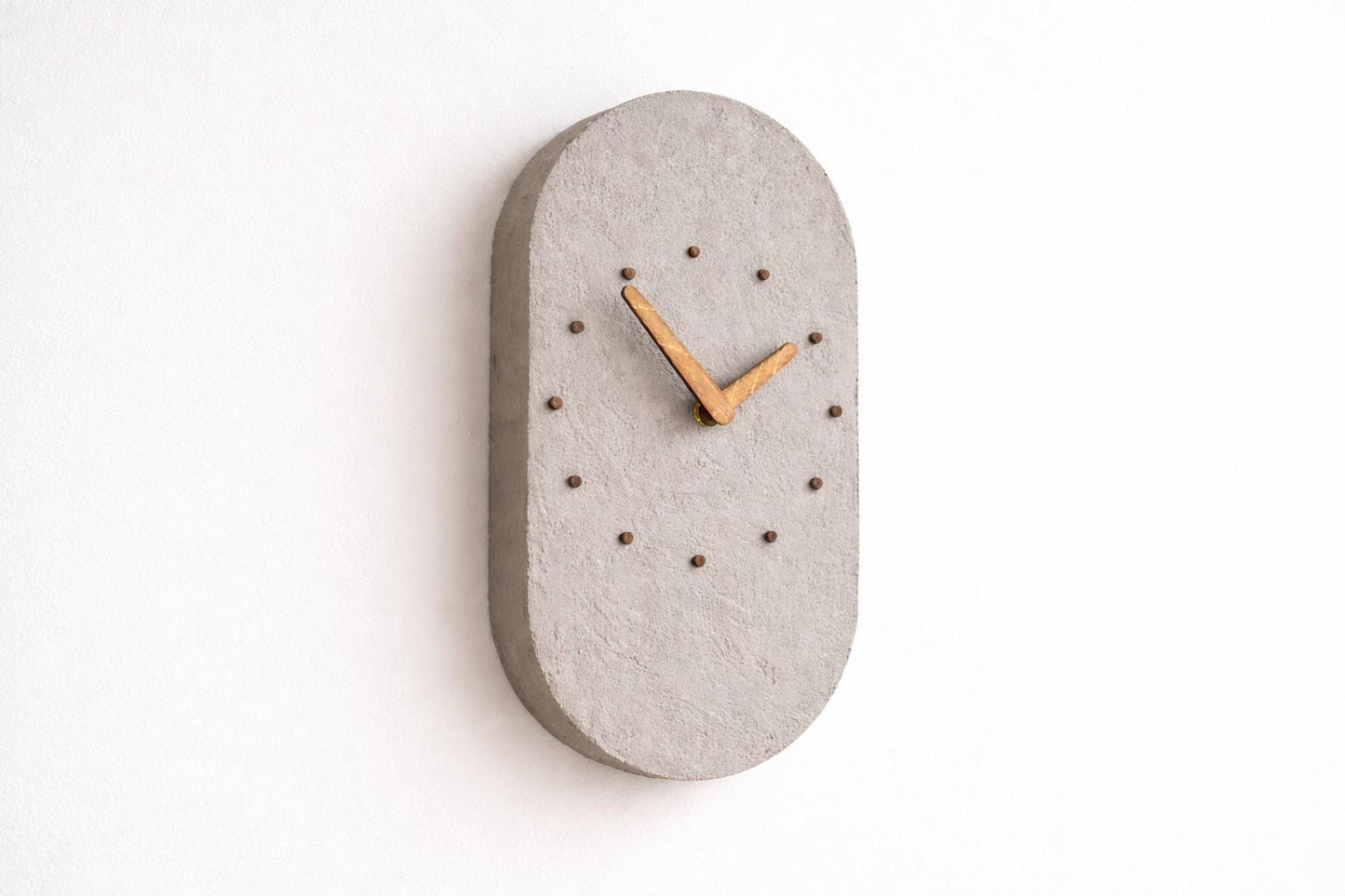 Concrete Effect Wall Clock — Textured Minimalist Scandinavian Stone Style