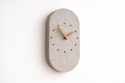 Concrete Effect Wall Clock — Textured Minimalist Scandinavian Stone Style