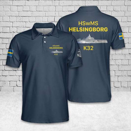 Royal Swedish Navy Svenska Marinen K32 Hswms Helsingborg Polo Shirt