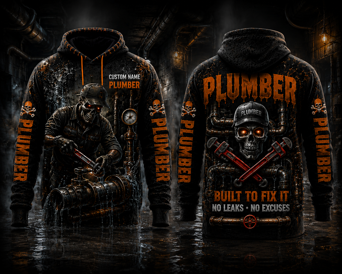 Custom Name Plumber Built To Fix It No Leaks No Excuses Halloween 3d Hoodie